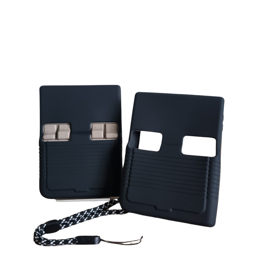 Rubber/Silicone Beschermhoes Zwart - Miyoo Mini Plus - Anti-Val