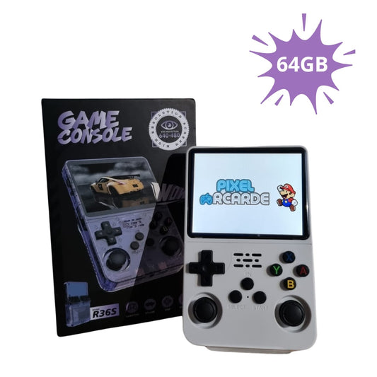 R36S 64GB Opslag | Retro Handheld Console | WIFI | Linux Systeem | Wit