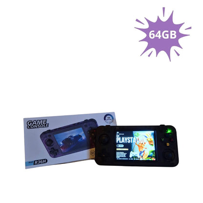 R36H 64GB Opslag | Retro Handheld Console | WIFI | Linux Systeem | Zwart Transparant