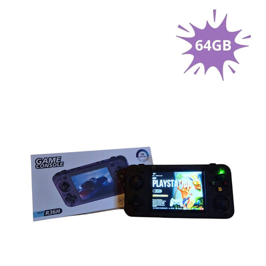 R36H 64GB Opslag | Retro Handheld Console | WIFI | Linux Systeem | Zwart Transparant