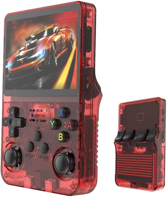 R36S 64GB Opslag | Retro Handheld Console | WIFI | Linux Systeem | Blauw Transparant
