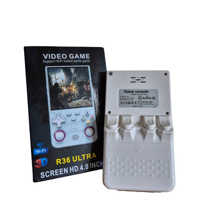 R36S Ultra 64GB Opslag | Retro Handheld Console | WIFI | Linux Systeem | Wit | LED Joysticks