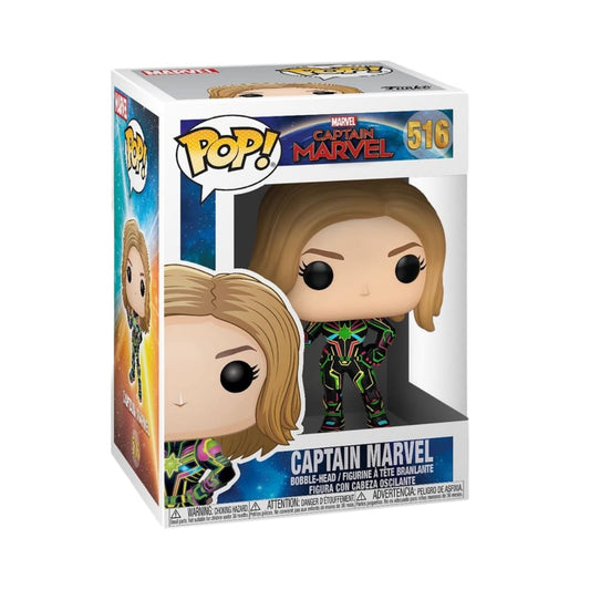 Funko Pop! Vinyl | Marvel Captain Marvel - Captain Marvel (Neon Suit Glow in the Dark) #516