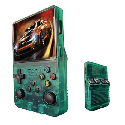 R36S 64GB Opslag | Retro Handheld Console | WIFI | Linux Systeem | Groen Transparant