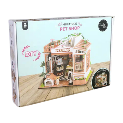 Crafts&Co DIY Miniatuur Bouwpakket Pet Shop | DIY Poppenhuis | Bouwpakket Volwassenen | Hout